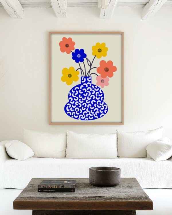 Shop Inheritance abstract flower pot quirky eclectic Art Print, Canvas Print, Commercial digital license & Instant download printable - available at 83oranges.com by artist Uma Gokhale India