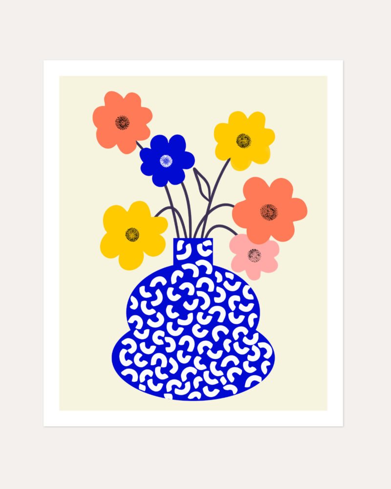 Shop Inheritance abstract flower pot quirky eclectic Art Print, Canvas Print, Commercial digital license & Instant download printable - available at 83oranges.com by artist Uma Gokhale India