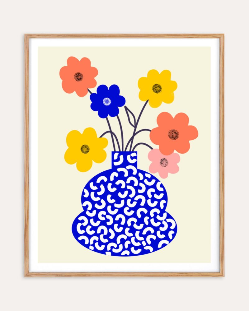 Shop Inheritance abstract flower pot quirky eclectic Art Print, Canvas Print, Commercial digital license & Instant download printable - available at 83oranges.com by artist Uma Gokhale India
