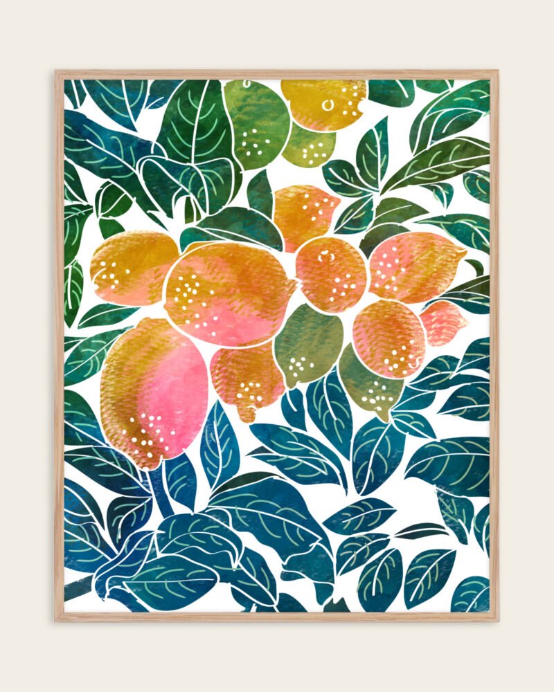Shop Lemons watercolor Nature botanical Jungle Pastel Palm Art Print, Canvas Print, Commercial digital license & Instant download printable - available at 83oranges.com by artist Uma Gokhale India Shop Lemons watercolor Nature botanical Jungle Pastel Palm Art Print, Canvas Print, Commercial digital license & Instant download printable - available at 83oranges.com by artist Uma Gokhale India
