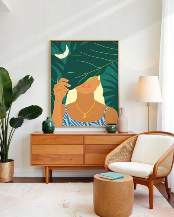 Shop To The Moon & Never Back Art Print, Canvas Print, Commercial digital license & Instant printable download - available at 83oranges.com by artist Uma Gokhale India