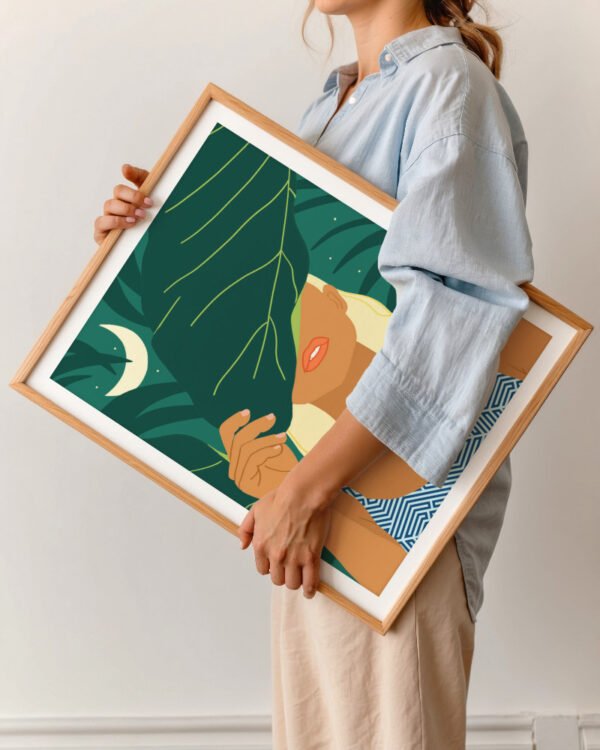 Shop To The Moon & Never Back Art Print, Canvas Print, Commercial digital license & Instant printable download - available at 83oranges.com by artist Uma Gokhale India