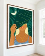 Shop To The Moon & Never Back Art Print, Canvas Print, Commercial digital license & Instant printable download - available at 83oranges.com by artist Uma Gokhale India