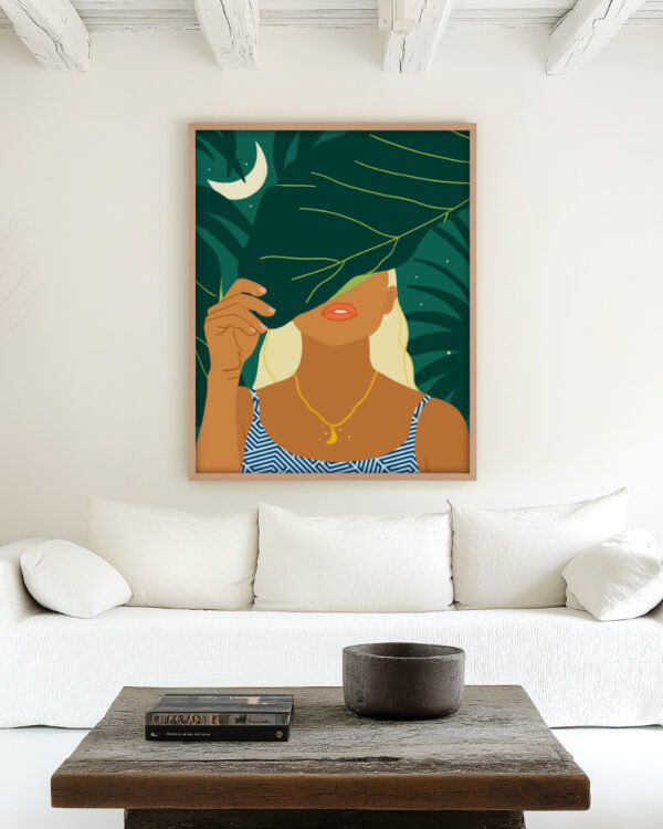 Shop To The Moon & Never Back Art Print, Canvas Print, Commercial digital license & Instant printable download - available at 83oranges.com by artist Uma Gokhale India