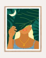 Shop To The Moon & Never Back Art Print, Canvas Print, Commercial digital license & Instant printable download - available at 83oranges.com by artist Uma Gokhale India