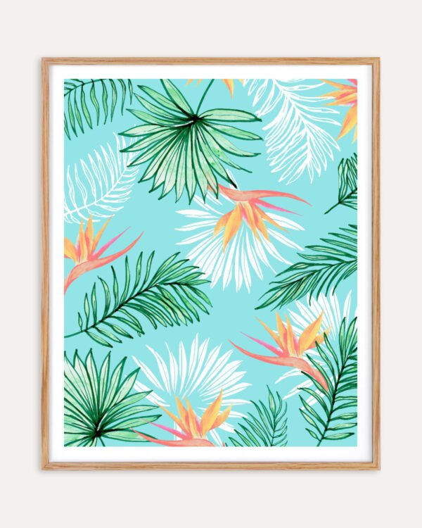 Shop Tropic Palm Painting Art Print, Canvas Print, Commercial digital license & Instant download printable - certified & available to order online at 83oranges.com by artist Uma Gokhale India