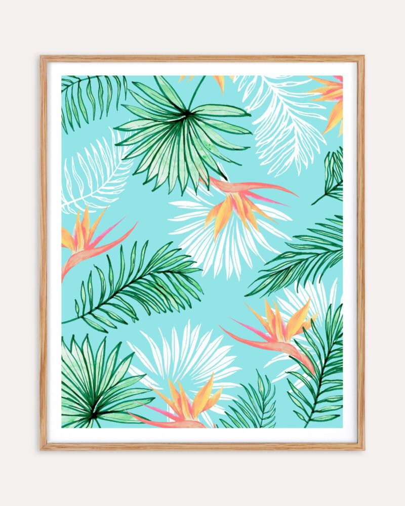 Shop Tropic Palm Painting Art Print, Canvas Print, Commercial digital license & Instant download printable - certified & available to order online at 83oranges.com by artist Uma Gokhale India