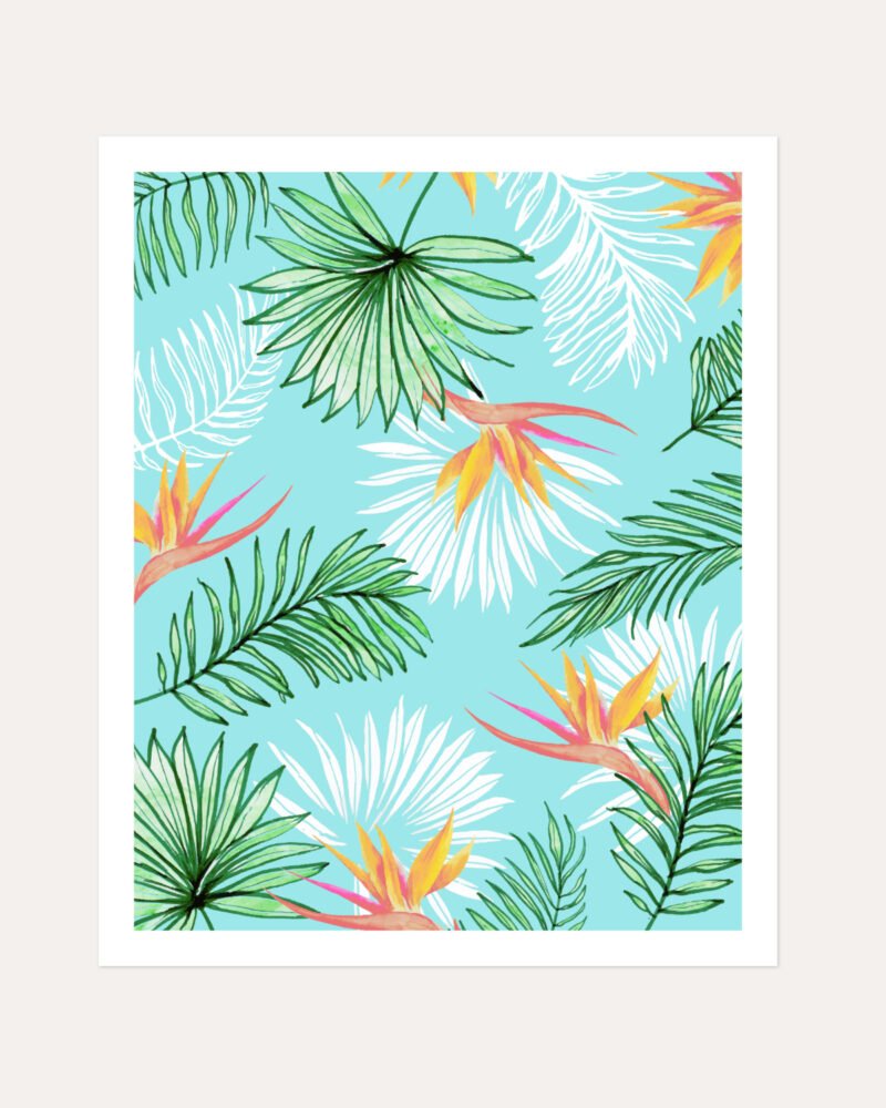 Shop Tropic Palm Painting Art Print, Canvas Print, Commercial digital license & Instant download printable - certified & available to order online at 83oranges.com by artist Uma Gokhale India