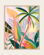Shop Tropical Jewels Nature botanical Jungle Pastel Palm Art Print, Canvas Print, Commercial digital license & Instant download printable - available at 83oranges.com by artist Uma Gokhale India