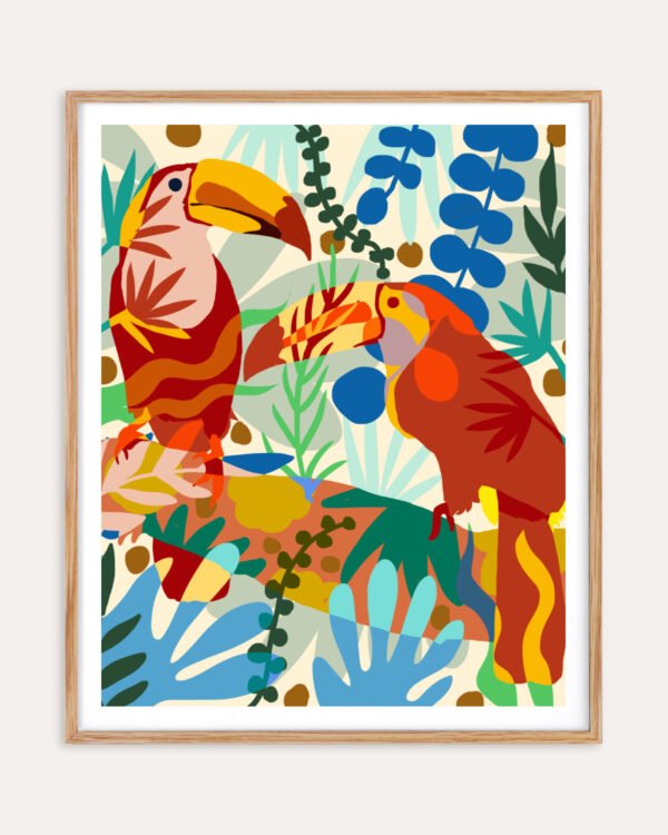 Shop Toucan of my love Art Print, Canvas Print, Commercial digital license & Instant download printable - certified & available to order online at 83oranges.com by artist Uma Gokhale India