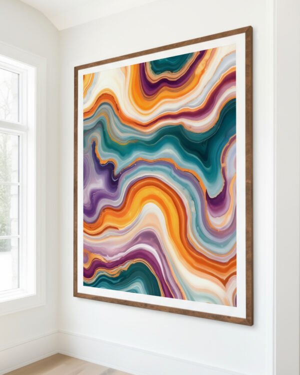 Shop Purple, teal & gold agate marble luxe texture Art Print, Canvas Print, Commercial digital license & Instant download printable - available at 83oranges.com by artist Uma Gokhale India