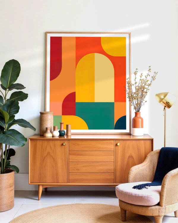 Shop Color archs abstract Art Print, Canvas Print, Commercial digital license & Instant download printable - available at 83oranges.com by artist Uma Gokhale India