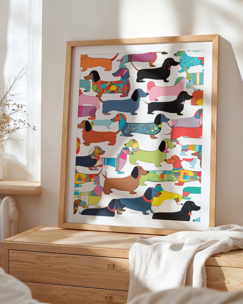Shop Dachshunds dog pattern cute pets animals Art Print, Canvas Print, Commercial digital license & Instant download printable - available at 83oranges.com by artist Uma Gokhale India Shop Dachshunds dog pattern cute pets animals Art Print, Canvas Print, Commercial digital license & Instant download printable - available at 83oranges.com by artist Uma Gokhale India