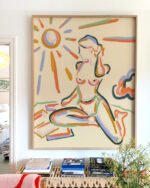 Shop self love figurative woman minimal line art abstract Art Print, Canvas Print, Commercial Digital License & Instant download printable- exclusively available at 83oranges.com by artist Uma Gokhale India [review]