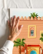 Shop The blue door architecture exotic tropical palm Art Print, Canvas Print, Commercial digital license & Instant download printable - available at 83oranges.com by artist Uma Gokhale India