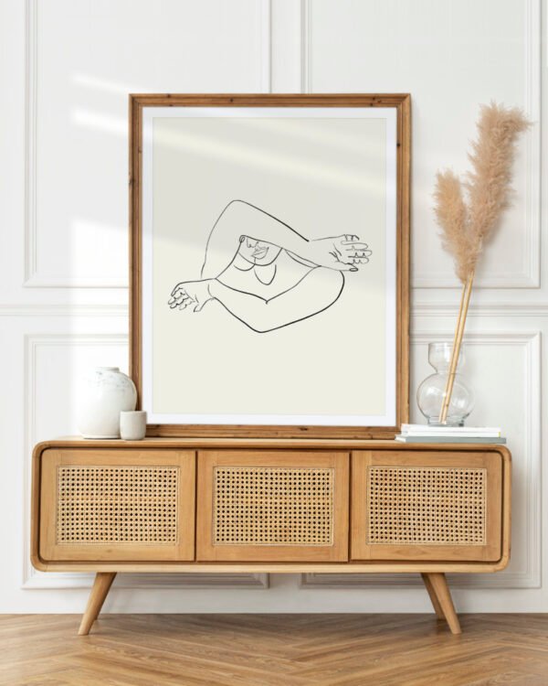 Shop The Longing Scandinavian minimal line art drawing sketch Art Print, Canvas Print, Commercial digital license & Instant download printable - available at 83oranges.com by artist Uma Gokhale India