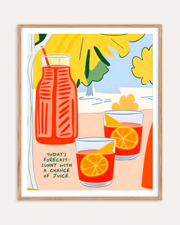Shop Sunny Breakfast Orange Juice Art Print, Canvas Print, Commercial digital license & Instant printable download - available at 83oranges.com by artist Uma Gokhale India