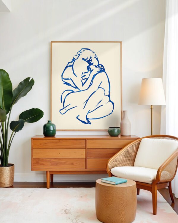 Shop Put your arms around me and I'm home Abstract Neutral Minimal Art Print, Canvas Print, Commercial digital license & Instant download printable - available at 83oranges.com by artist Uma Gokhale India