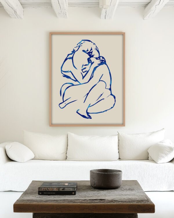 Shop Put your arms around me and I'm home Abstract Neutral Minimal Art Print, Canvas Print, Commercial digital license & Instant download printable - available at 83oranges.com by artist Uma Gokhale India