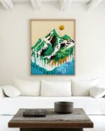 Shop grass is greener where it is loved nature dreamy landscape mountains Art Print, Canvas Print, commercial digital license, instant download printable - available at 83oranges.com by artist Uma Gokhale India
