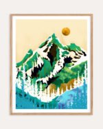 Shop grass is greener where it is loved nature dreamy landscape mountains Art Print, Canvas Print, commercial digital license, instant download printable - available at 83oranges.com by artist Uma Gokhale India