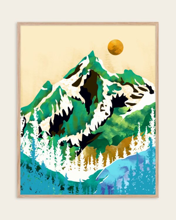 Shop grass is greener where it is loved nature dreamy landscape mountains Art Print, Canvas Print, commercial digital license, instant download printable - available at 83oranges.com by artist Uma Gokhale India