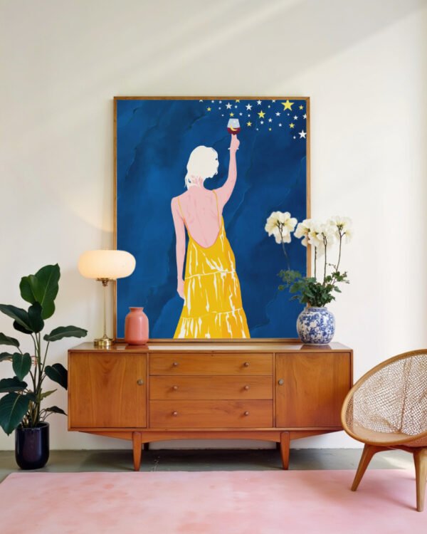 Shop pour me some magic self-love Art Print, Canvas Print, Commercial Digital License & Instant download printable- exclusively available at 83oranges.com by artist Uma Gokhale India