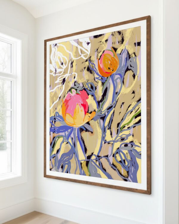 Shop floral bloom in the butter yellow forest botanical nature plants Art Print, Canvas Print, Commercial Digital License & Instant download printable- exclusively available at 83oranges.com by artist Uma Gokhale India