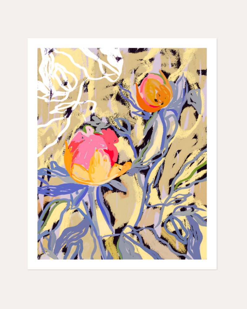 Shop floral bloom in the butter yellow forest botanical nature plants Art Print, Canvas Print, Commercial Digital License & Instant download printable- exclusively available at 83oranges.com by artist Uma Gokhale India