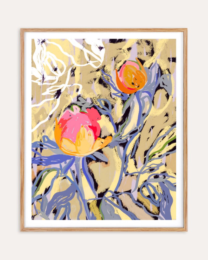 Shop floral bloom in the butter yellow forest botanical nature plants Art Print, Canvas Print, Commercial Digital License & Instant download printable- exclusively available at 83oranges.com by artist Uma Gokhale India