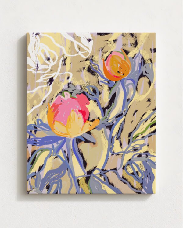 Shop floral bloom in the butter yellow forest botanical nature plants Art Print, Canvas Print, Commercial Digital License & Instant download printable- exclusively available at 83oranges.com by artist Uma Gokhale India