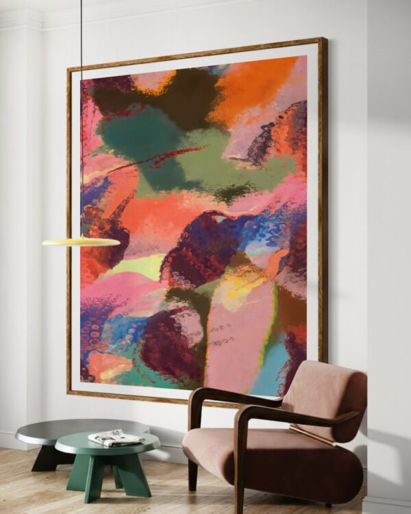 Shop a Maroon Dream abstract Art Print, Canvas Print, Commercial Digital License & Instant download printable- exclusively available at 83oranges.com by artist Uma Gokhale India
