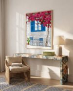 Shop Party of two Greece Santorini architecture travel couple love Art Print, Canvas Print, Commercial Digital License & Instant download printable- exclusively available at 83oranges.com by artist Uma Gokhale India