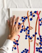 Shop Berry Summer Nature botanical abstract minimal Art Print, Canvas Print - available at 83oranges.com by artist Uma Gokhale India