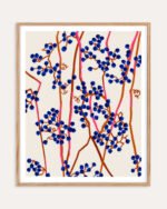 Shop Berry Summer Nature botanical abstract minimal Art Print, Canvas Print - available at 83oranges.com by artist Uma Gokhale India