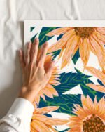 Shop Blush Sunflowers Art Print, Canvas Print, digital printable download - available at 83oranges.com by artist Uma Gokhale India