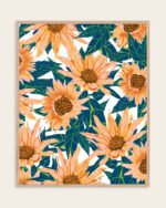 Shop Blush Sunflowers Art Print, Canvas Print, digital printable download - available at 83oranges.com by artist Uma Gokhale India