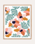 Shop Carmella floral botanical pastel Nordic garden abstract Art Print, Canvas Print, digital printable download - available at 83oranges.com by artist Uma Gokhale India