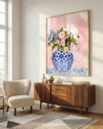 Shop Ceramic Planter Flowerpot abstract Art Print, Canvas Print, digital printable download - available at 83oranges.com by artist Uma Gokhale India