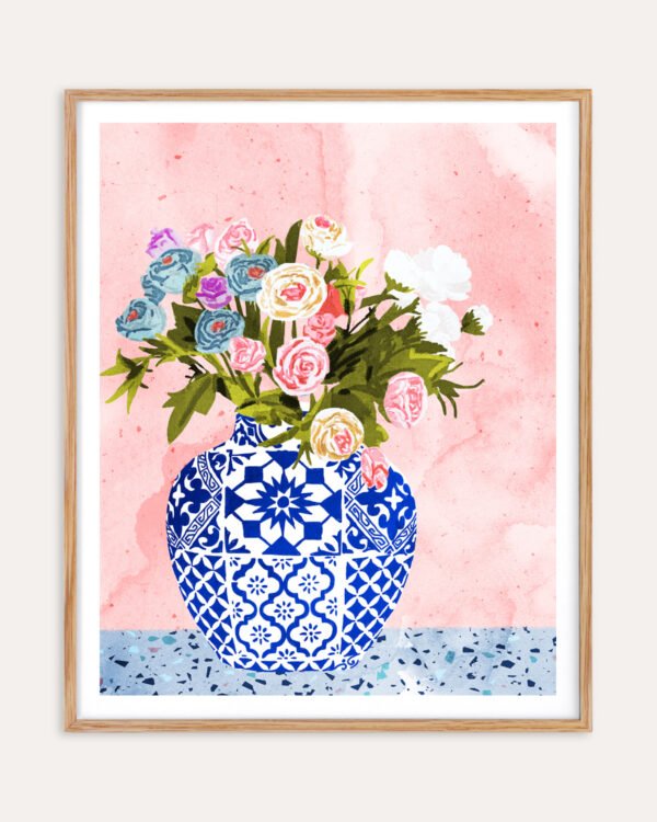 Shop Ceramic Planter Flowerpot abstract Art Print, Canvas Print, digital printable download - available at 83oranges.com by artist Uma Gokhale India