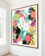 Shop Dalia Eclectic floral botanical Nordic garden abstract Art Print, Canvas Print, digital printable download - available at 83oranges.com by artist Uma Gokhale India