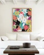 Shop Dalia Eclectic floral botanical Nordic garden abstract Art Print, Canvas Print, digital printable download - available at 83oranges.com by artist Uma Gokhale India