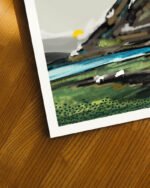 Shop Graze Countryside nature landscape mountains Art Print, Canvas Print, digital printable download - available at 83oranges.com by artist Uma Gokhale India