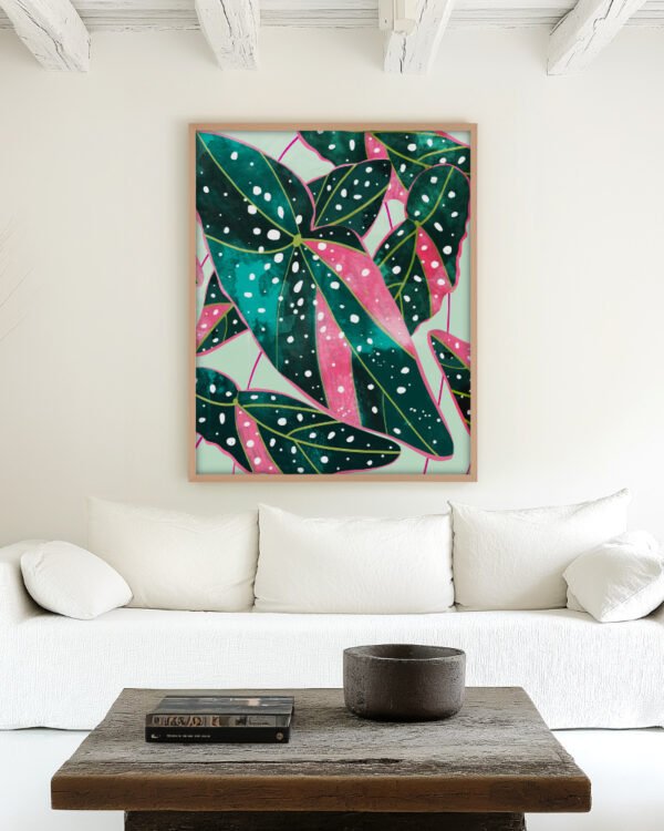 Shop tropical botanical jungle leaves Art Print, Canvas Print, digital printable download - available at 83oranges.com by artist Uma Gokhale India