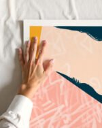 Shop Leela abstract washi tapes collage Art Print, Canvas Print, digital printable download - available at 83oranges.com by artist Uma Gokhale India