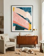Shop Leela abstract washi tapes collage Art Print, Canvas Print, digital printable download - available at 83oranges.com by artist Uma Gokhale India
