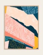 Shop Leela abstract washi tapes collage Art Print, Canvas Print, digital printable download - available at 83oranges.com by artist Uma Gokhale India