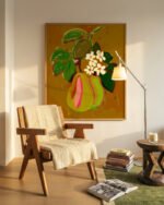 Shop Blossom & Harvest fruits botanical nature pears Art Print, Canvas Print, digital printable download - available at 83oranges.com by artist Uma Gokhale India