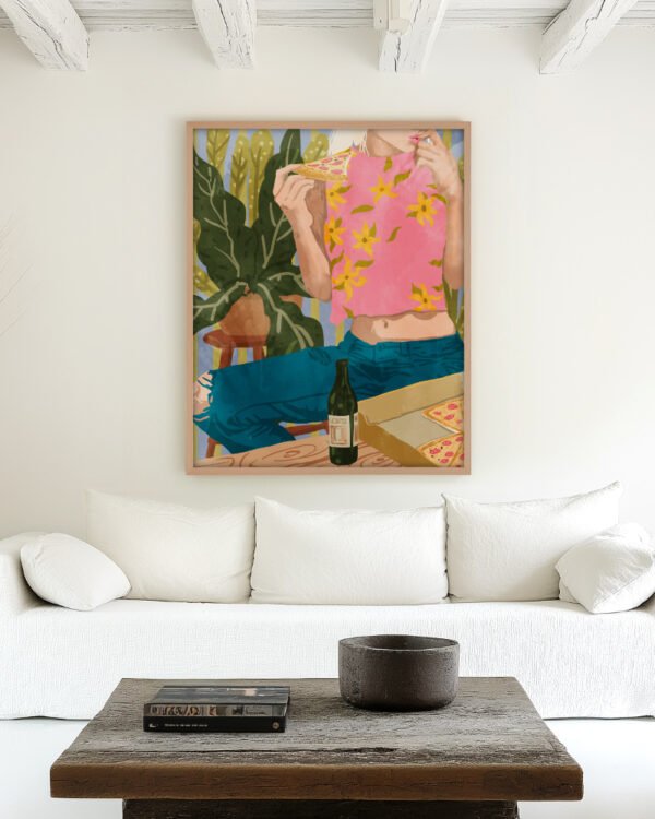 Shop Pizza Art Print, Canvas Print, digital printable download - available at 83oranges.com by artist Uma Gokhale India