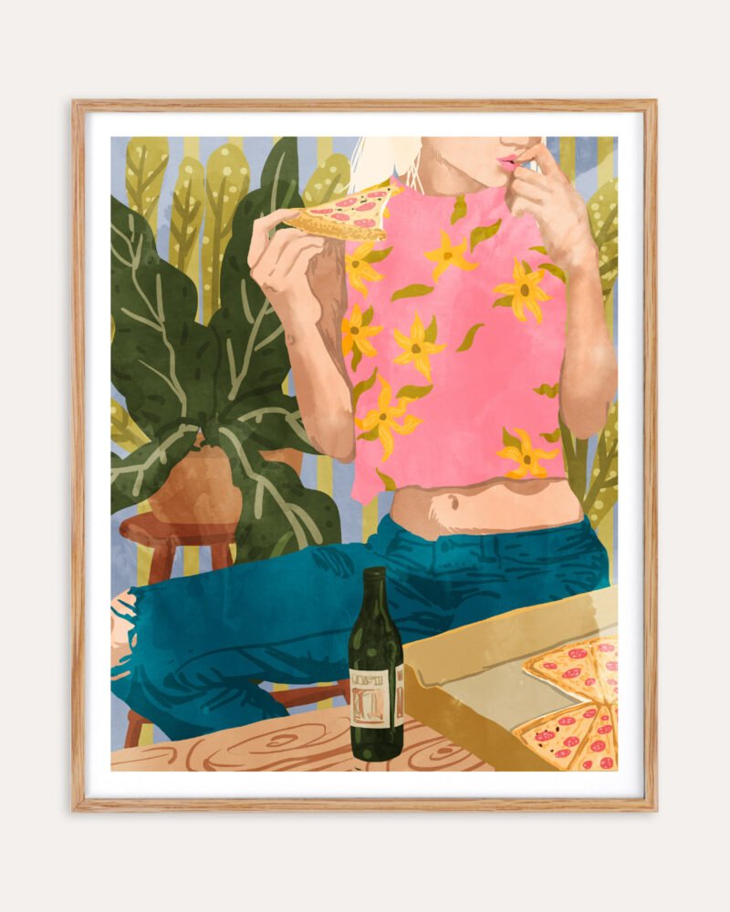 Shop Pizza Art Print, Canvas Print, digital printable download - available at 83oranges.com by artist Uma Gokhale India